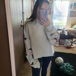 OS Handmade Butterfly and Sunflower Patch Top